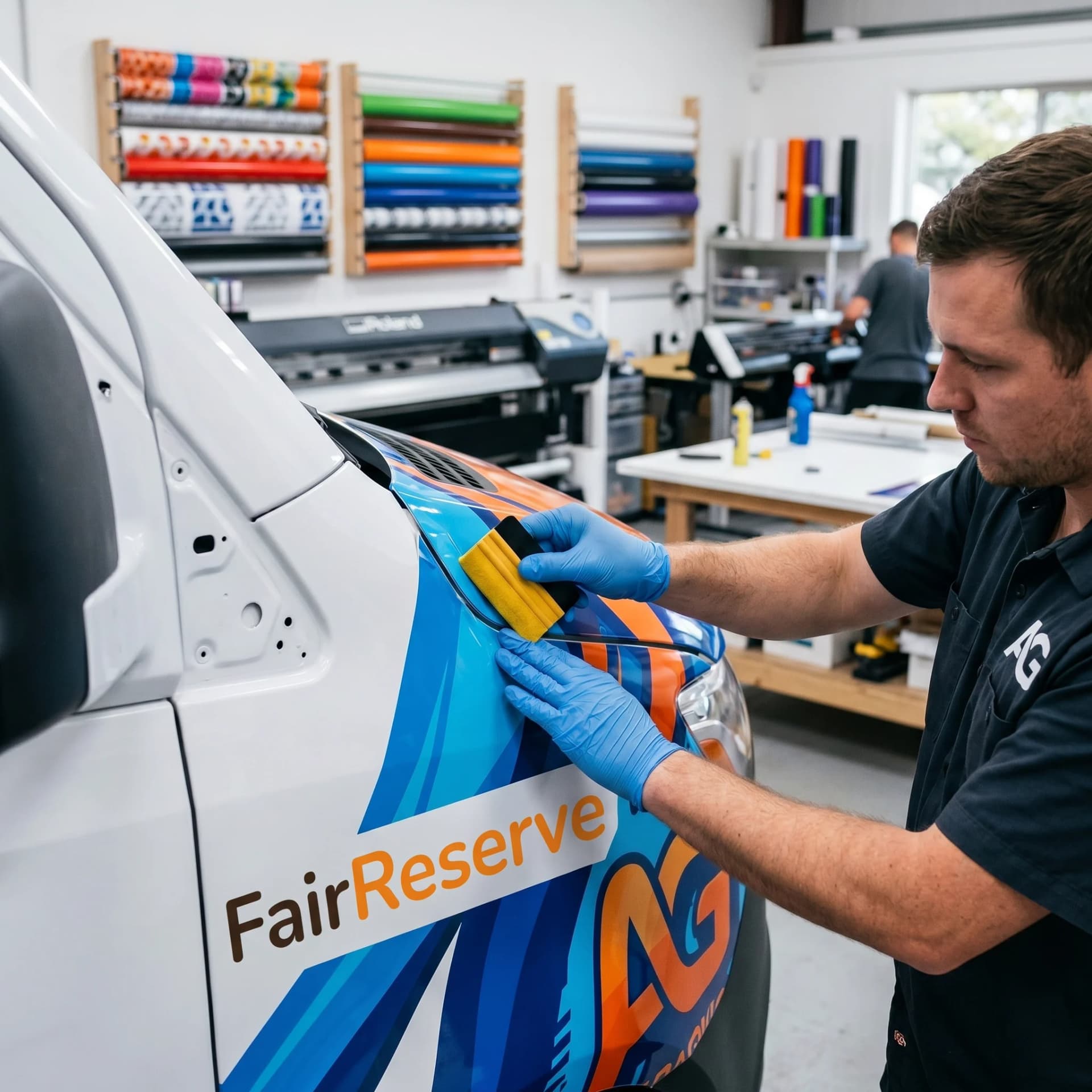 Professional vinyl wrap application